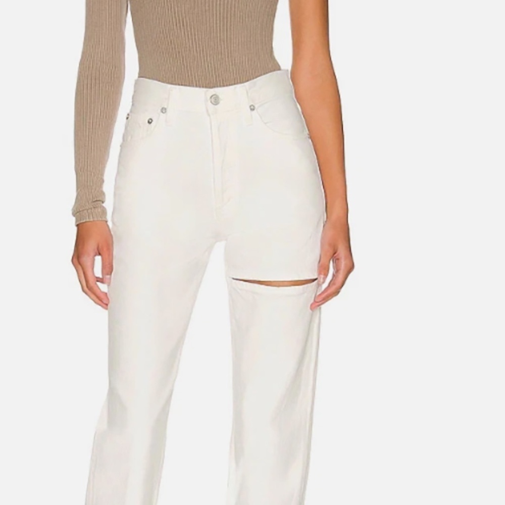AGOLDE Lana Slice High Rise Jean White Organic Cotton